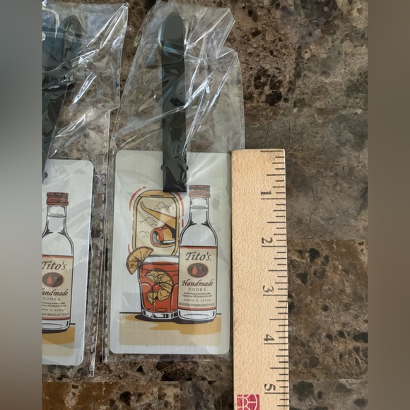 Luggage Tags Lot of 2 Metal Buckle Closure Tito’s Taster Holiday Promo New - Picture 6 of 6